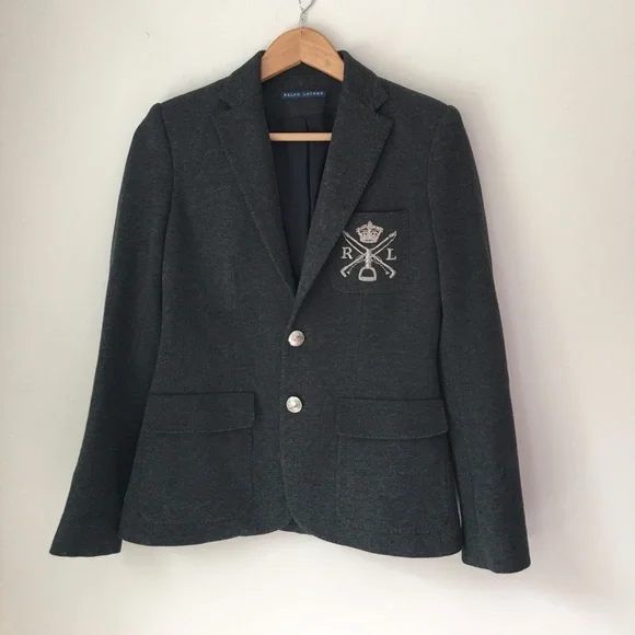 Ralph Lauren Women's Charcoal Gray Blazer - Picture 2 of 8